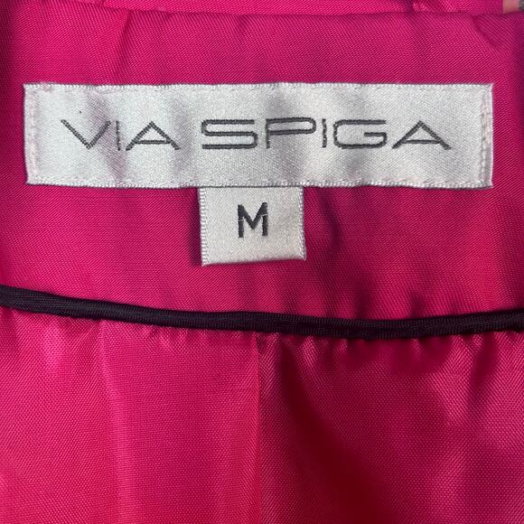 Via Spiga trench coat medium pink pleated double breasted slimming peplum - Picture 11 of 12